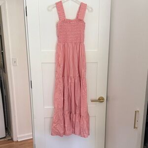 Abercrombie and Fitch Pink Smocked Maxi Dress